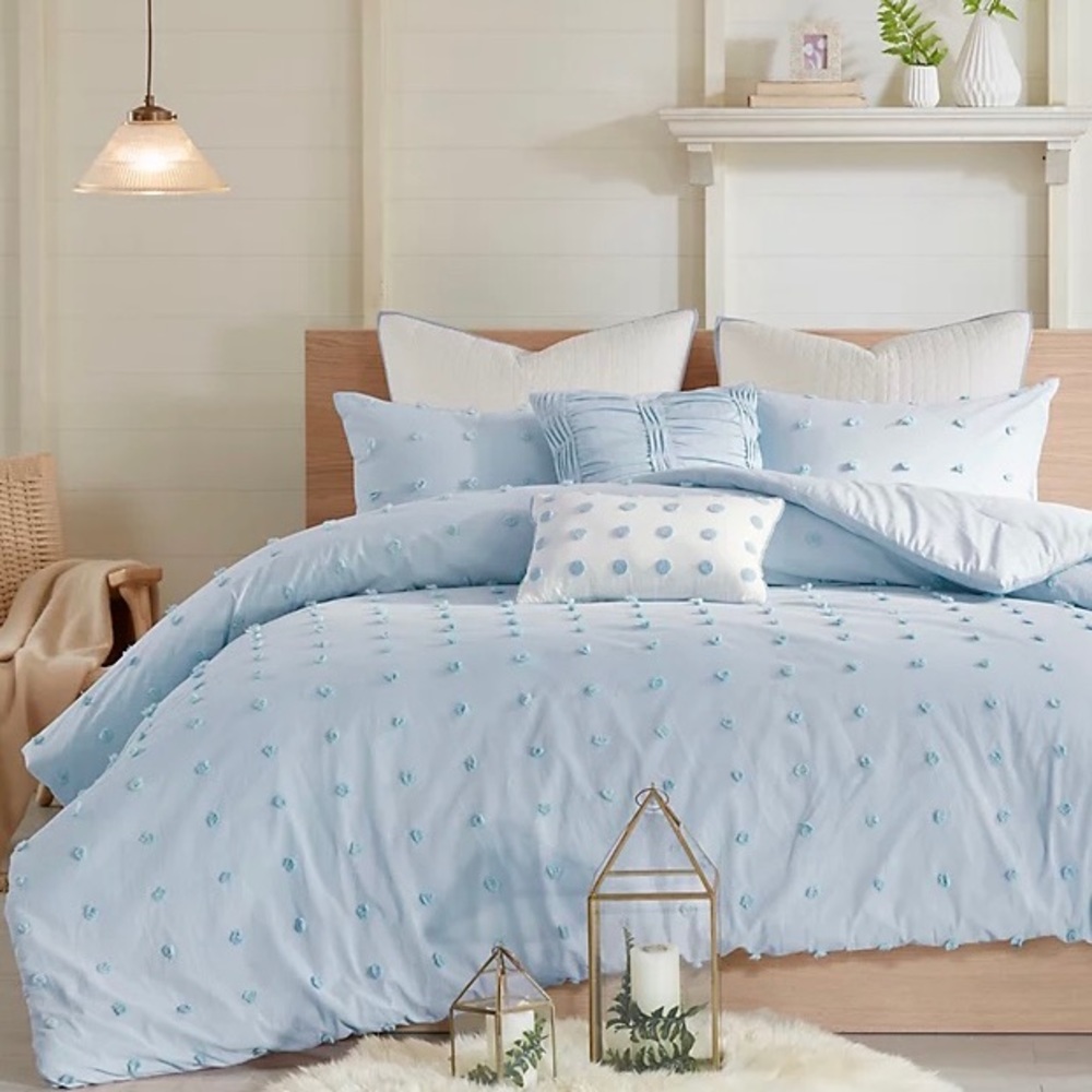 Joss & Main Blue Dotted Duvet/Comforter (PERFECT FOR DORM BED)